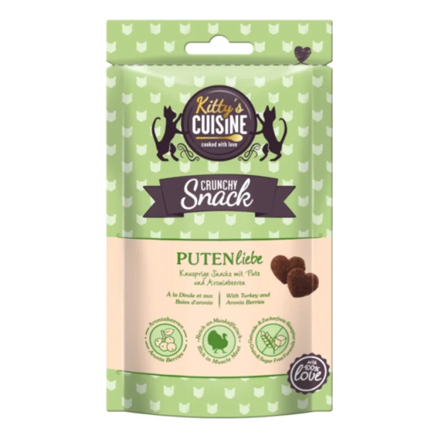 Kitty's Cuisine Kitty´s Cuisine Crunchy Snack with Love 50 g Amour de dinde, avec dinde et baies d’aronia