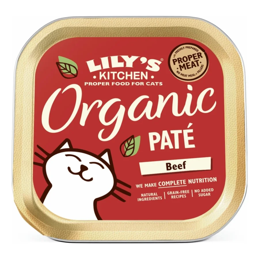 LILY'S KITCHEN Nourriture humide Chat Adulte Organic Patè Bœuf 76x85 g