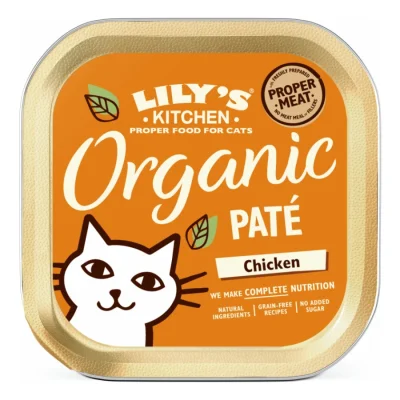 LILY'S KITCHEN Nourriture humide Chat Adulte Organic Patè Poulet 38x85 g