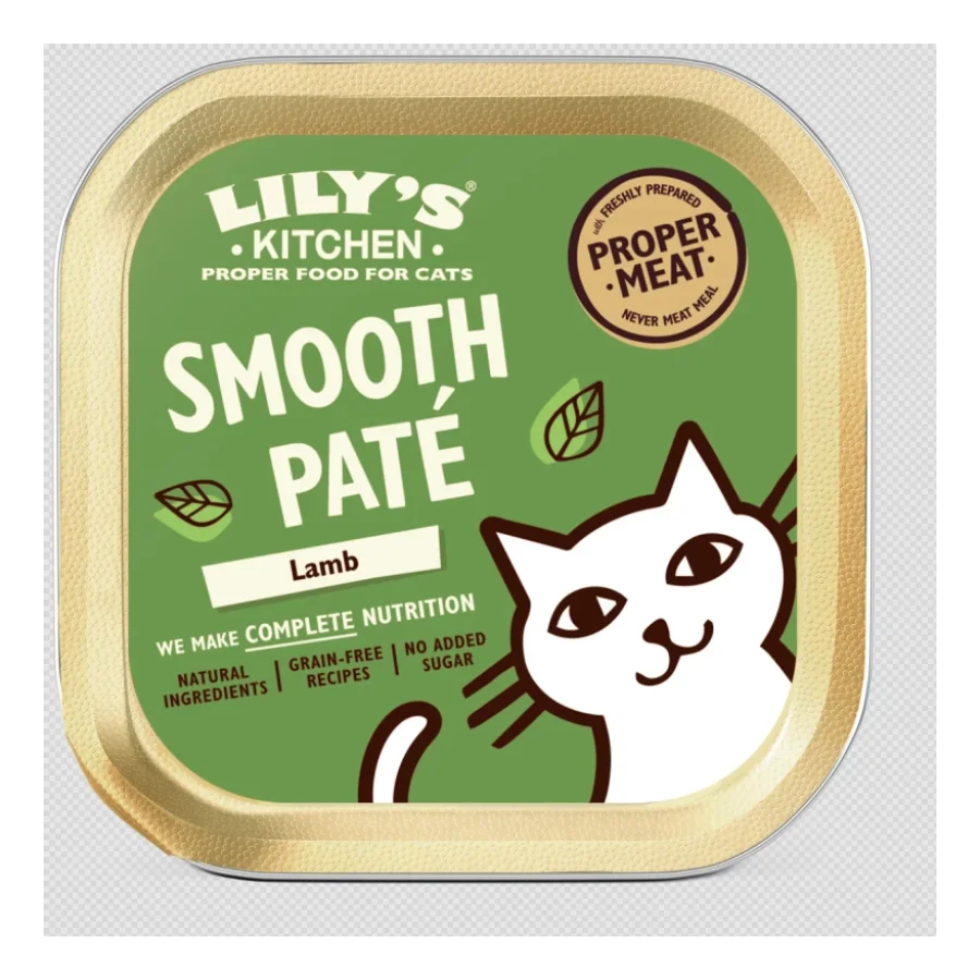 LILY'S KITCHEN Nourriture humide chat adulte Smooth Patè Agneau 19x85 g