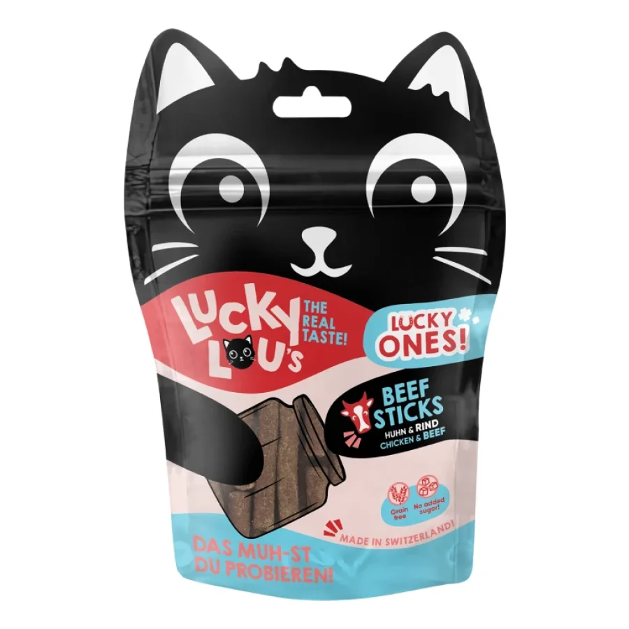 Lucky Lou Lucky Ones Bâtonnets 8 x 50 g Poulet et bœuf