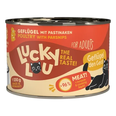 Lucky Lou Nourriture humide chat adulte Volaille 12x200 g