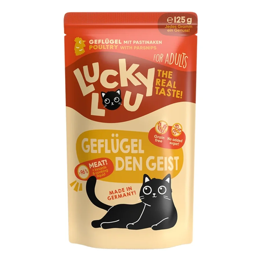 Lucky Lou Nourriture humide chat adulte Volaille 32x125 g