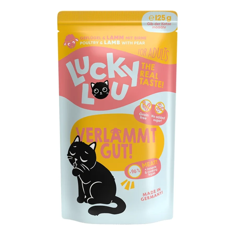 Lucky Lou Nourriture humide chat adulte Volaille et agneau 64x125 g