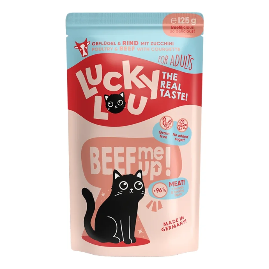 Lucky Lou Nourriture humide chat adulte Volaille et bœuf 32x125 g