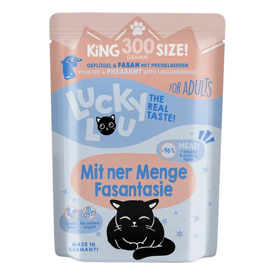 Lucky Lou Nourriture humide chat adulte Volaille et faisan 12x300 g
