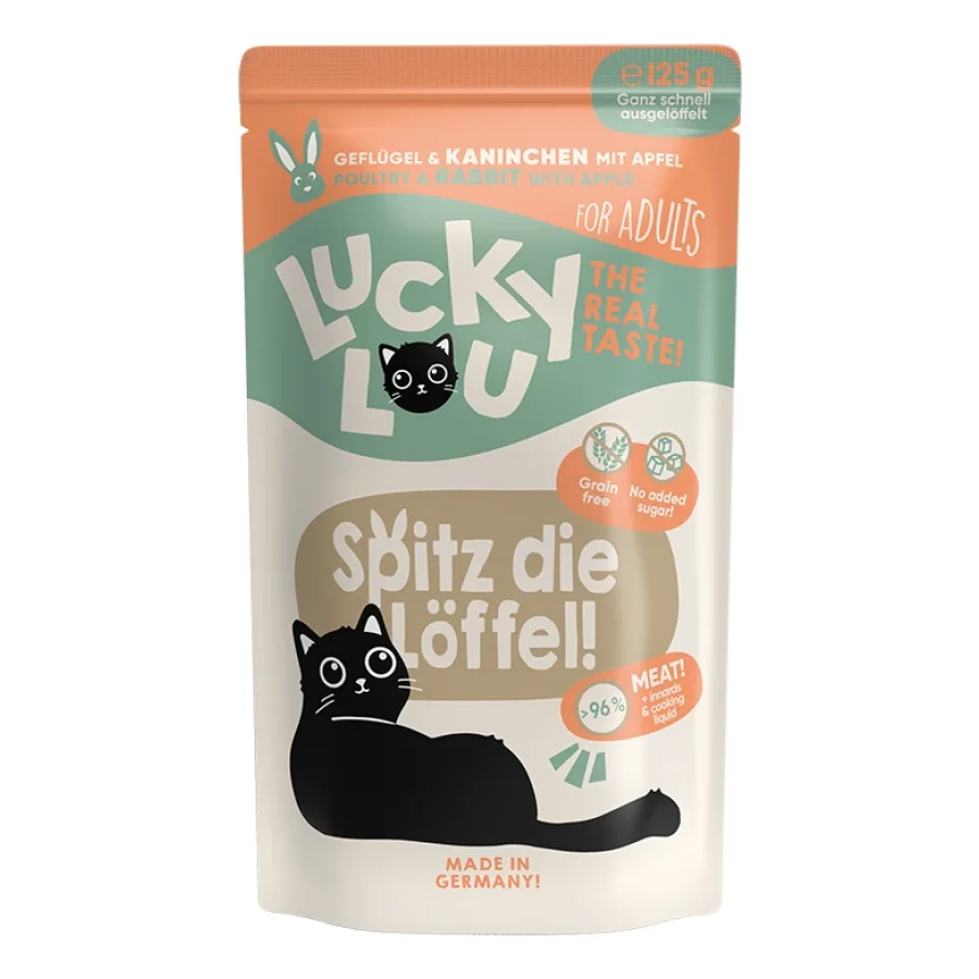 Lucky Lou Nourriture humide chat adulte Volaille et lapin 64x125 g