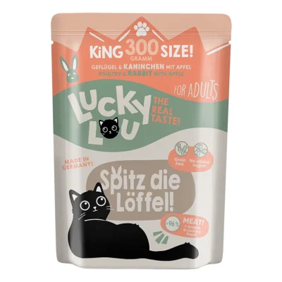 Lucky Lou Nourriture humide chat adulte Volaille et lapin 6x300 g