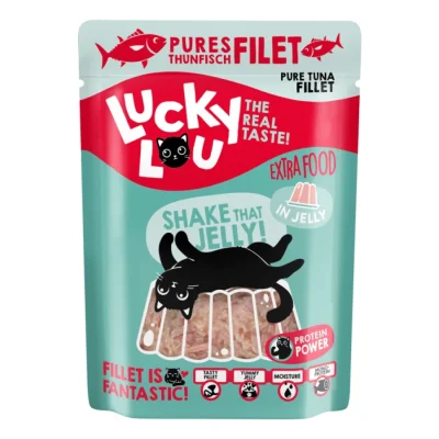 Lucky Lou Nourriture humide chat Extra Food Adult en gelée Thon 12x70 g