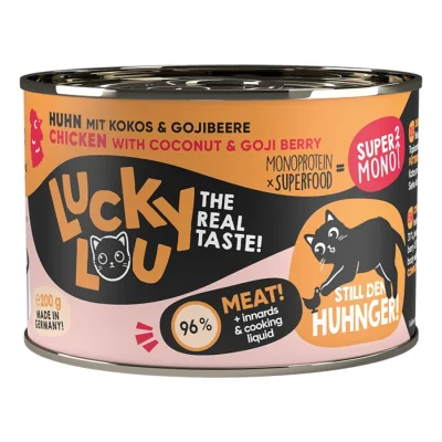 Lucky Lou Nourriture humide chat SuperMono adulte Poulet 24x200 g