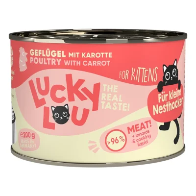 Lucky Lou Nourriture humide chaton Volaille 12x200 g