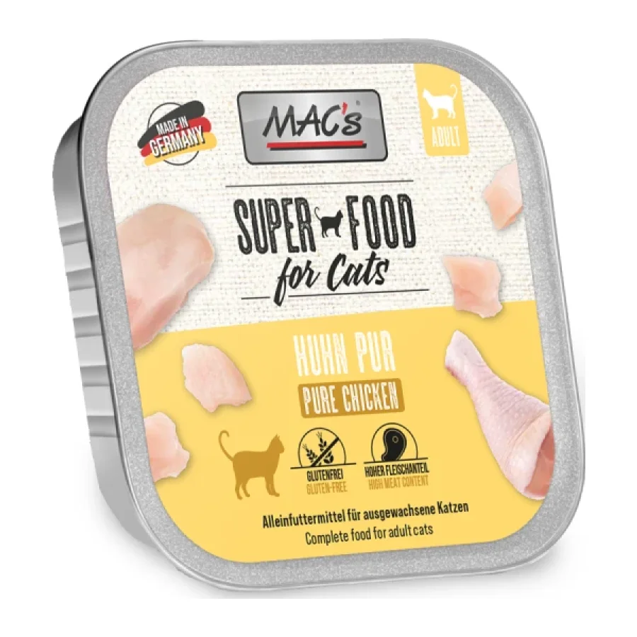 MAC's Nourriture humide chat adulte Pur poulet 32x100 g