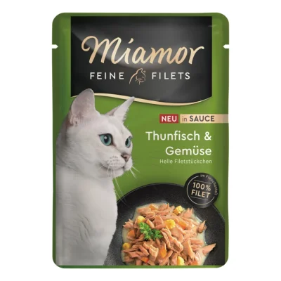 Miamor Délicats Filets Nourriture humide pour chat adulte en sauce 24x100 g Thon et légumes