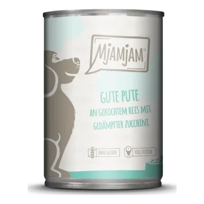 MjAMjAM Adultes Dinde sur riz aux courgettes 6x400 g