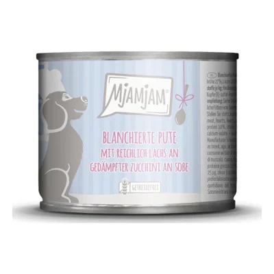 MjAMjAM avec sauce, dinde au saumon et aux courgettes 6x185 g