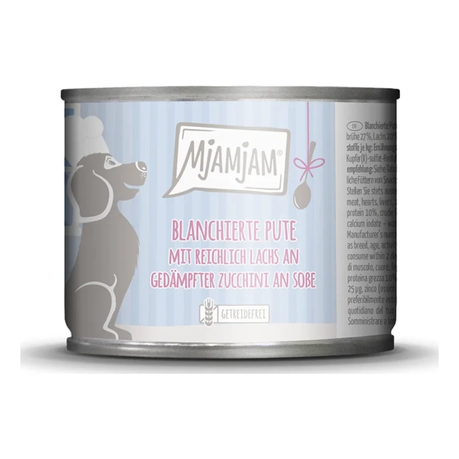 MjAMjAM avec sauce, dinde au saumon et aux courgettes 6x185 g