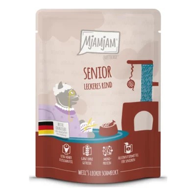 MjAMjAM Nourriture humide chat Senior Quetchie DUO de canard tendre et lapin 6 x 300 g Bœuf 6x300 g