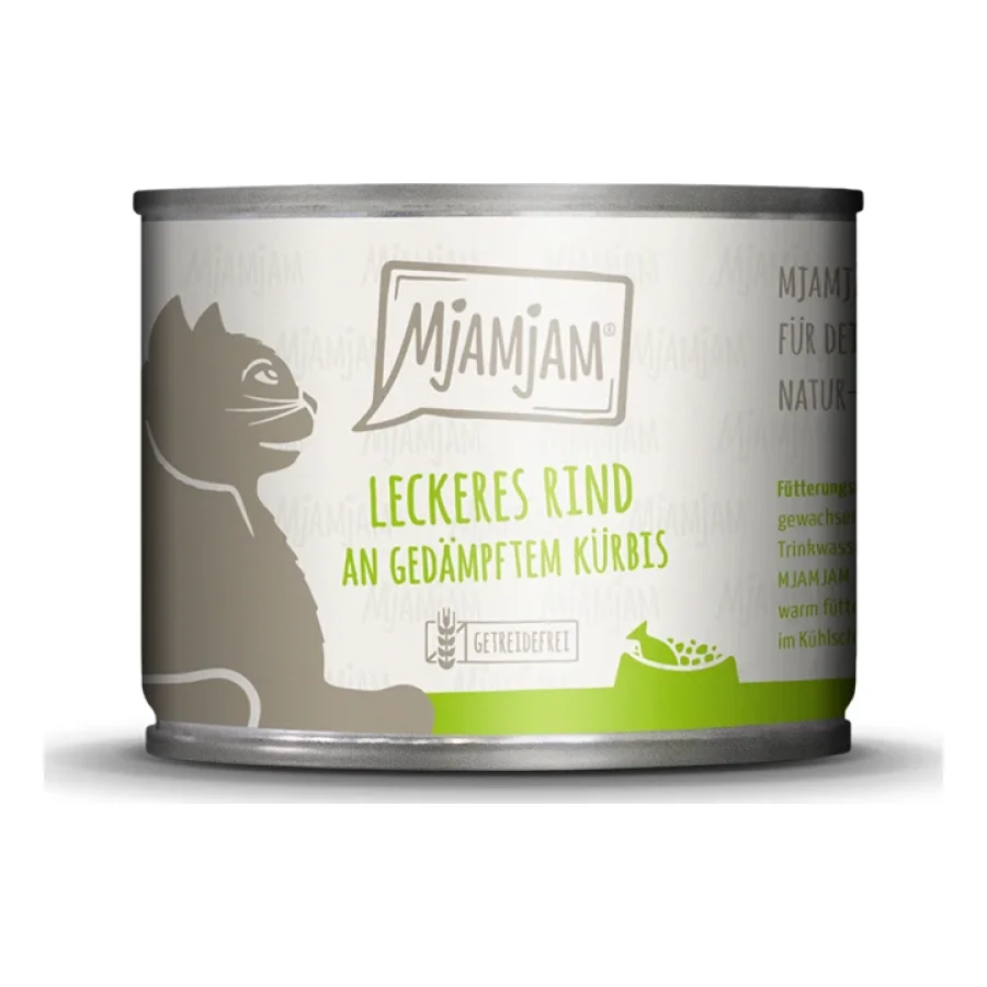 MjAMjAM nourriture humide pour chat adulte 6x200 g Bœuf, potiron