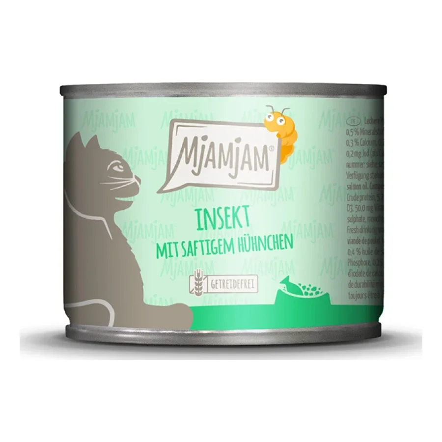MjAMjAM nourriture humide pour chat adulte 6x200 g Insectes au poulet juteux