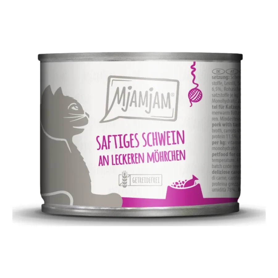 MjAMjAM nourriture humide pour chat adulte 6x200 g Porc et carotte