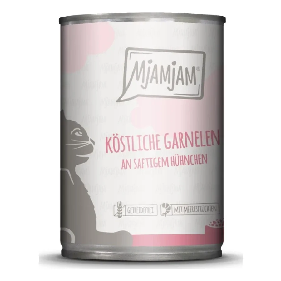 MjAMjAM nourriture humide pour chat adulte 6x400 g Crevettes et poulet