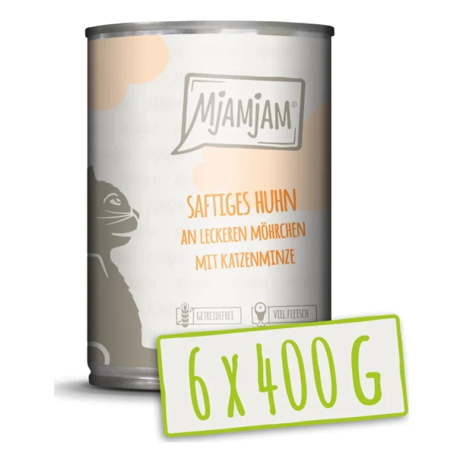 MjAMjAM nourriture humide pour chat adulte 6x400 g Poulet aux carottes