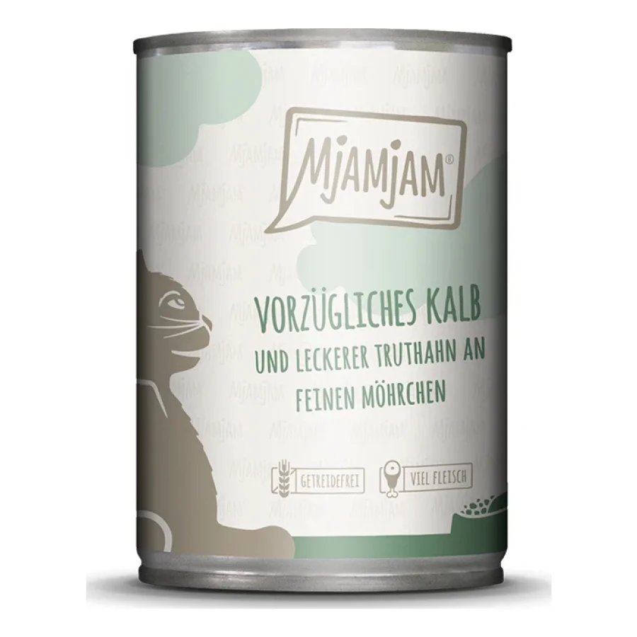 MjAMjAM nourriture humide pour chat adulte 6x400 g Veau & dinde