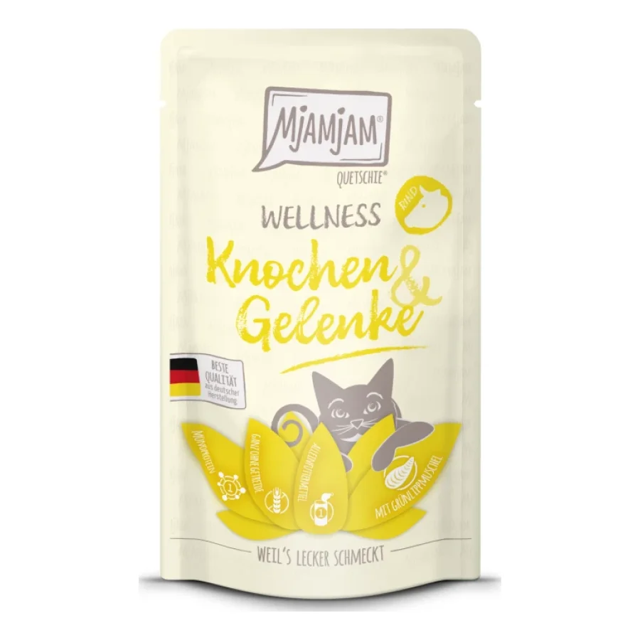 MjAMjAM nourriture humide pour chat adulte, bien-être os et articulations 12x125 g Bœuf