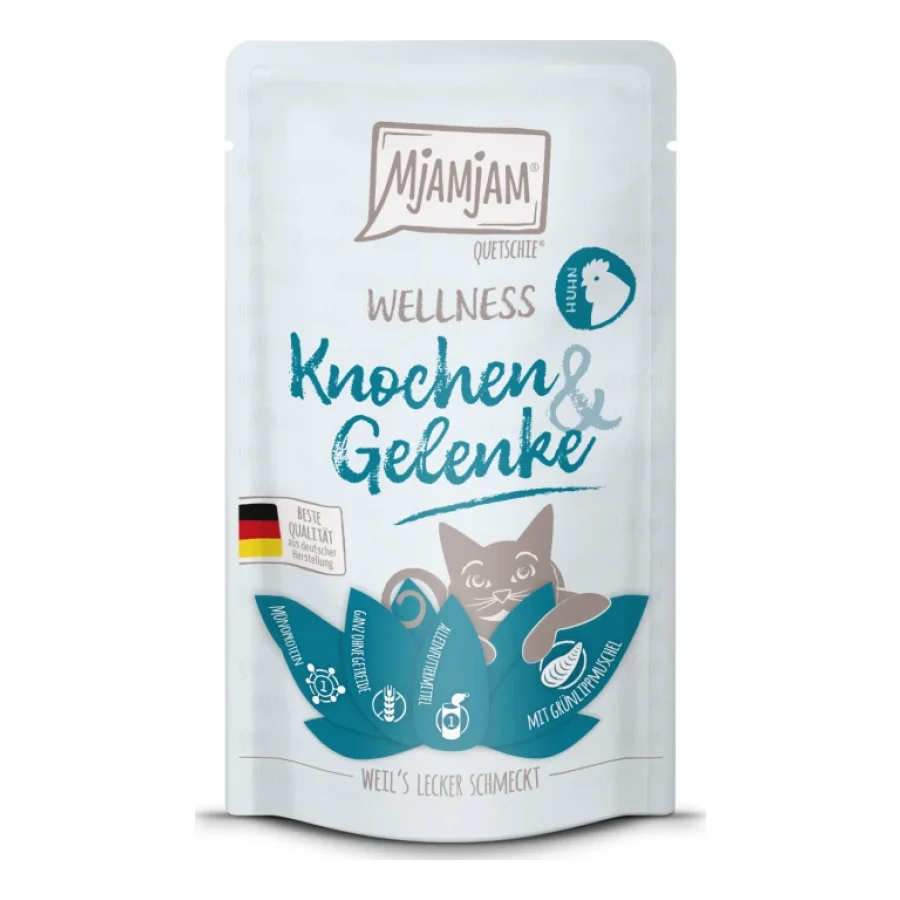 MjAMjAM nourriture humide pour chat adulte, bien-être os et articulations 12x125 g Poulet