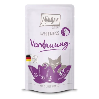 MjAMjAM nourriture humide pour chat adulte, digestion bien-être 12x125 g Poulet