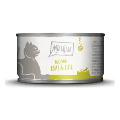 MjAMjAM nourriture humide pour chat adulte, Duo 6x100 g Canard et dinde