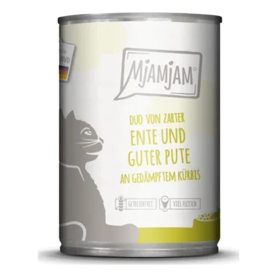 MjAMjAM nourriture humide pour chat adulte, Duo 6x400 g Canard et dinde