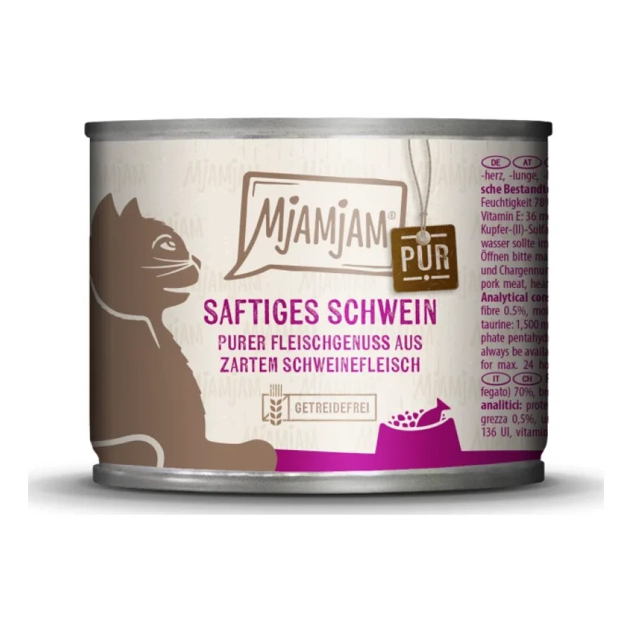 MjAMjAM nourriture humide pour chat adulte, pur plaisir de viande 6x200 g Porc