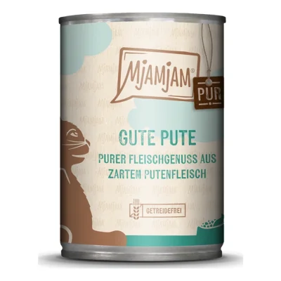 MjAMjAM nourriture humide pour chat adulte, pur plaisir de viande 6x400 g Dinde