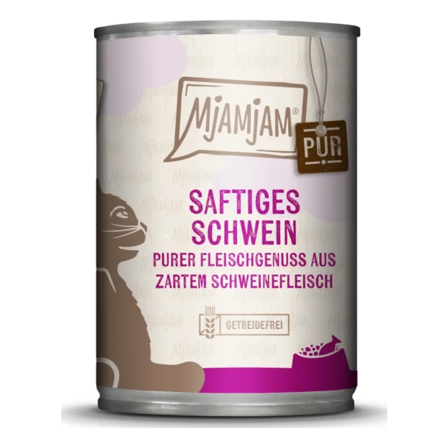 MjAMjAM nourriture humide pour chat adulte, pur plaisir de viande 6x400 g Porc