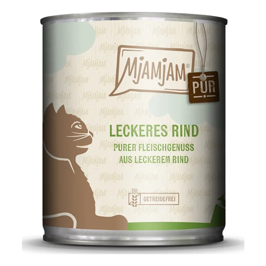 MjAMjAM nourriture humide pour chat adulte, pur plaisir de viande 6x800 g Bœuf