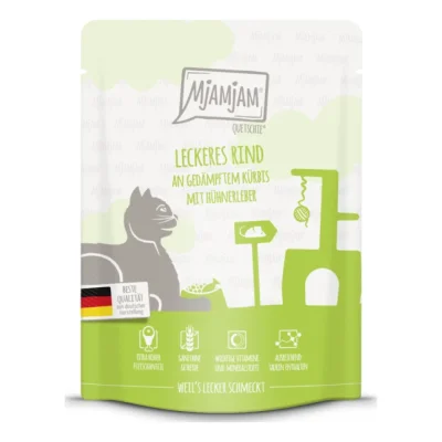 MjAMjAM nourriture humide pour chat adulte, Quetschie 6x300 g Bœuf