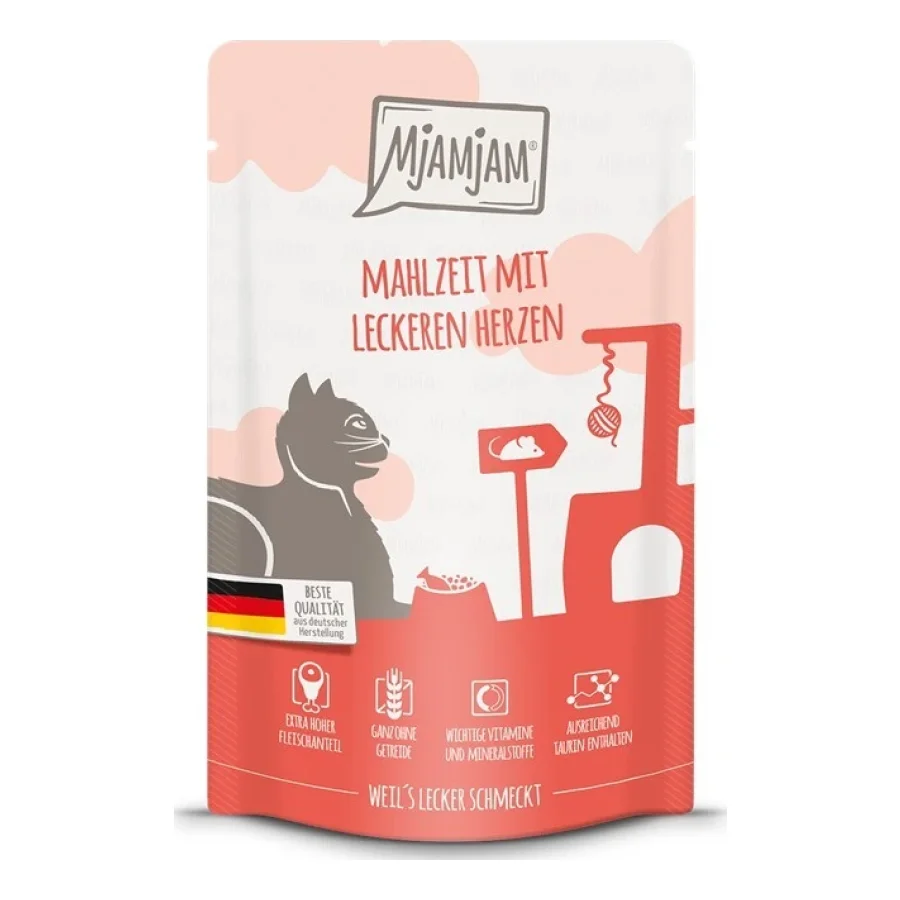 MjAMjAM nourriture humide pour chat adulte, Quetschie, avec cœurs 12x125 g
