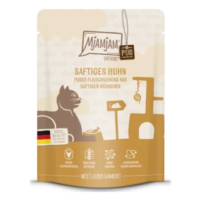 MjAMjAM nourriture humide pour chat adulte, Quetschie pur plaisir de viande 6x300 g Poulet