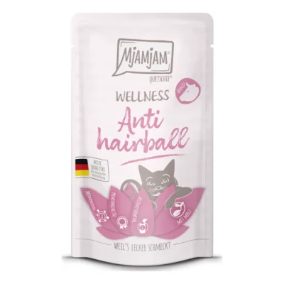 MjAMjAM Nourriture humide pour chat Bien-être - Anti-boules de poils 12 x 125 g Bœuf