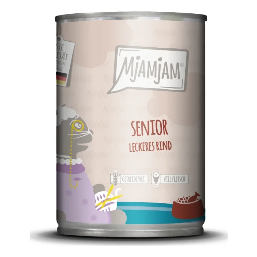 MjAMjAM nourriture humide pour chat senior 6x400 g Bœuf