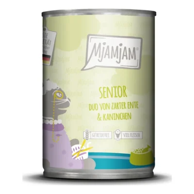 MjAMjAM nourriture humide pour chat senior, duo de canard & lapin 6x400 g