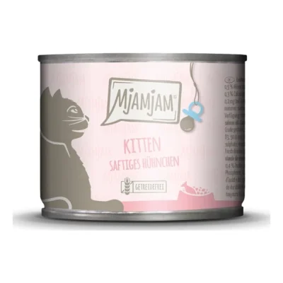 MjAMjAM Nourriture humide pour chatons . Poulet à l'huile de saumon 6x200 g