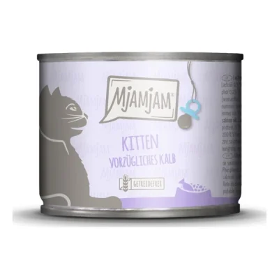 MjAMjAM Nourriture humide pour chatons . Veau à l’huile de saumon 6x200 g