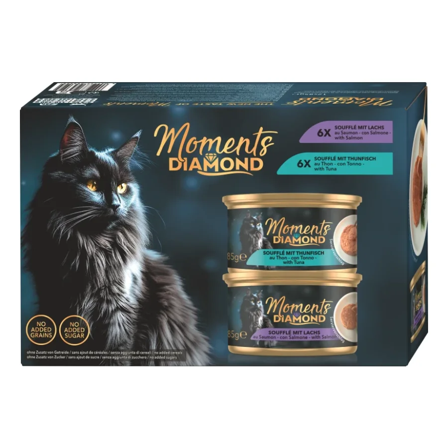 MOMENTS Nourriture humide Diamond chat Adult Soufflé Multipack 12 x 85 g