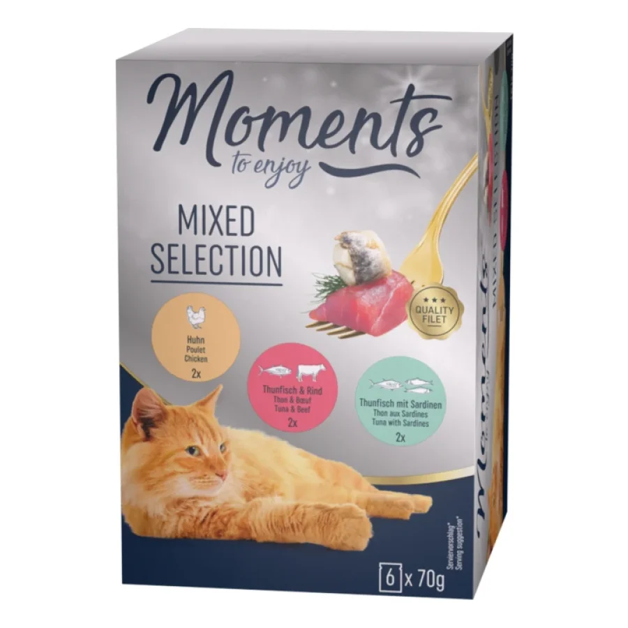 MOMENTS Nourriture humide pour chat Adult Mixed Selection 6 x 70 g