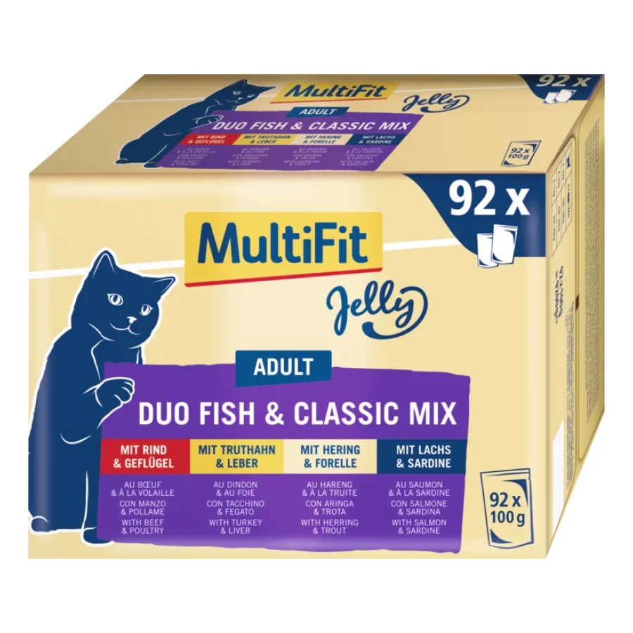 MultiFit Adult Jelly Duo Fish & Classic Mix 92x100g