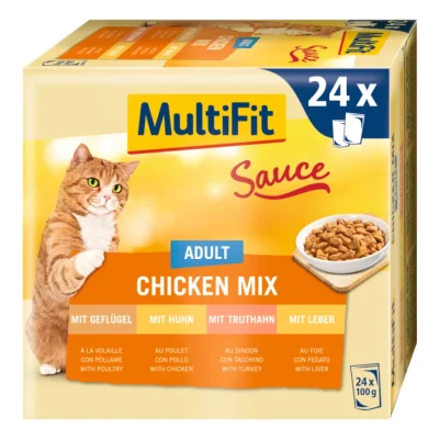 MultiFit Adult Sauce Chicken Mix Multipack 24x100 g