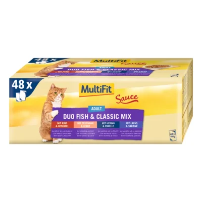 MultiFit Adult Sauce Duo Fish & Classic Mix Multipack 48x100 g