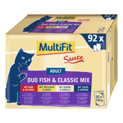 MultiFit Adulte Sauce Duo Poisson & Mélange Classique Multipack XXL 92x100g